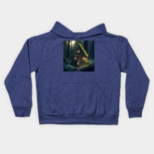 Fantasy Gnome Cottage Kids Hoodie